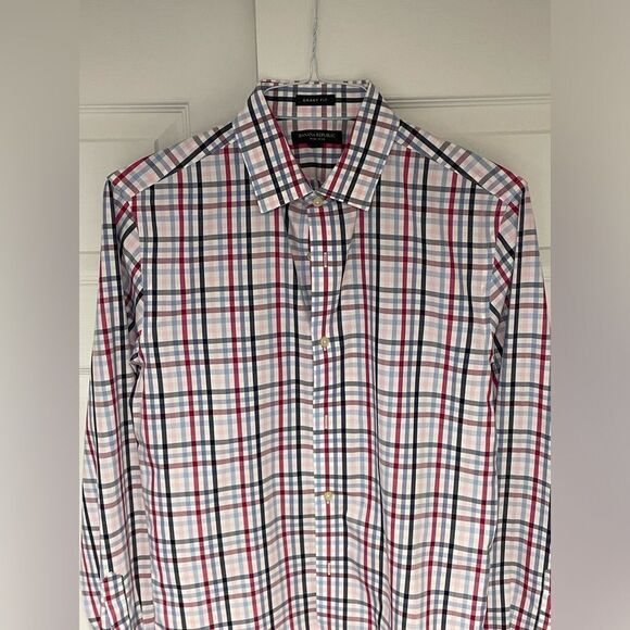 Banana Republic Men’s Non-Iron Grant Fit Dress Shirt Size M 15-15 1/2 - Picture 2 of 7